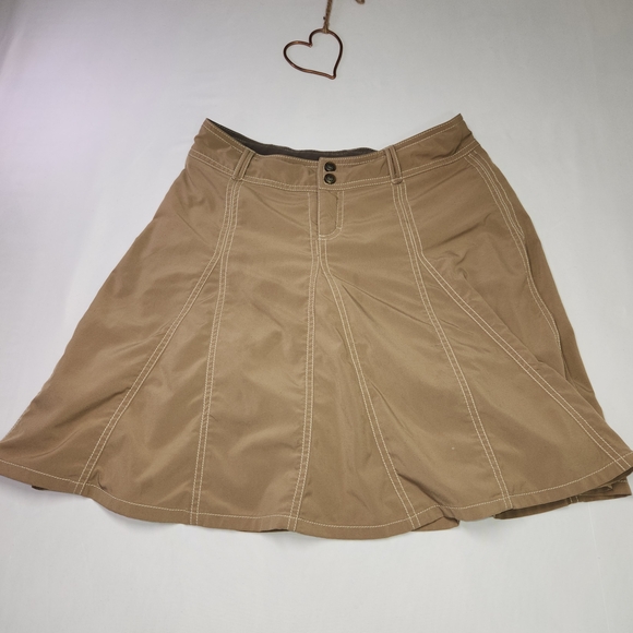 Athleta Dresses & Skirts - ⭐️Athleta Whatever Skort – Tan | Size 4 | Flared A-Line | Built-In Shorts ✨